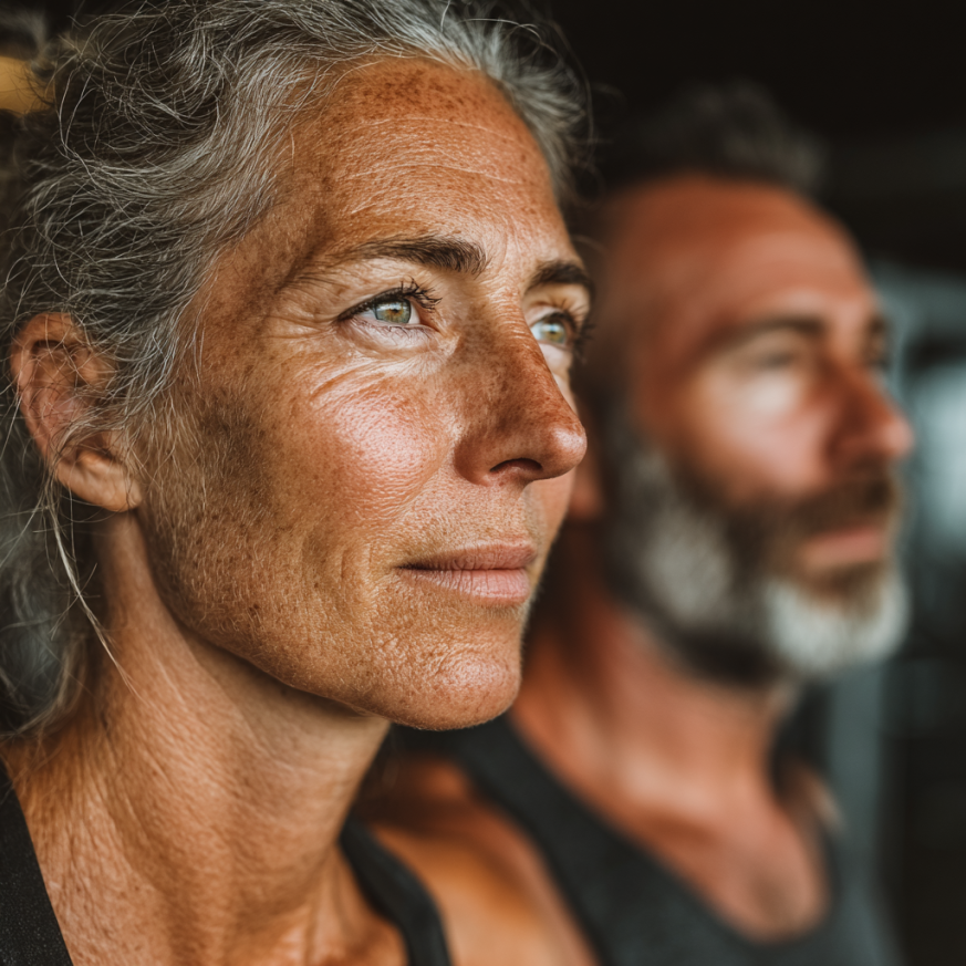 Adultos mayores ejercitándose